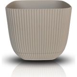 Toxa 1.8 Lt 15X15X13 cm Dekoratif Mercan Desenli Tabaklı Mat Plastik Saksı No3 - 1,8 Litre - Bej