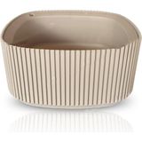 ToXA 1,8 Litre Bej Pera Aranjman Saksı Plastik Bitki Çiçek Kaktüs Saksısı No2 19,8x9,1 Cm