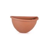 ToXA 2.4 Litre Kahverengi Yarım Duvar Balkon Saksısı Bahçe Duvarı Mat Plastik Saksı Damla No2 29,5x17,5cm
