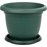 Toxa 2.5 Litre Tabaklı Mat Yeşil Küçük Boy Yuvarlak Plastik Saksı Villa No4 Ø20,5X15CM - 2,5 Litre