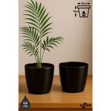 ToXA 2 Adet 4,4 Litre 20cm Siyah Izgaralı Tabaksız Plastik Saksı Seti Yakut No3 - 4,4 Litre (Set)