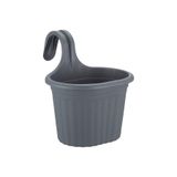 ToXA 3 Litre Antrasit Gri Askılı Balkon Saksısı Dekoratif Plastik Saksı Tombik No1