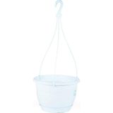 ToXA 3,4 Litre Askılı Makrome Saksı Beyaz Tabaklı Safir Plastik Tavan Askı Parlak Çiçek Saksısı No2 - 3,4L