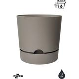 ToXA 4 Adet 1,8 Litre Begonya Saksı Seti 15cm Mat Plastik Drenajlı Tabaklı Çiçek Saksısı Set - Bej - 1,8L Set