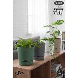 ToXA 4 Adet 5 Litre Begonya Saksı Seti 21cm Mat Plastik Drenajlı Tabaklı Çiçek Saksısı Set - Renkli - 5L Set