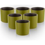 ToXA 4 Adet Mimoza 7cm Yeşil 0,2 Litre Mini Boy Kaktüs Sukulent Saksısı Süzgeçli Minik Parlak Saksı 7 cm - 4 x 0,2L
