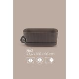 ToXA 4 Adet Pera Uzun Saksı Seti No1 1,5 Litre Latte Bej 23CM Plastik Tabaklı Çiçek Bitki Balkon Saksısı - 4 x 1,5 L