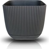 Toxa 4 Litre Antrasit Gri Mercan Kare Saksı Plastik Çiçek Bitki Kaktüs Sukulent Saksısı No4