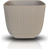 Toxa 4 Litre Bej Mercan Kare Saksı Plastik Çiçek Bitki Kaktüs Sukulent Saksısı No4