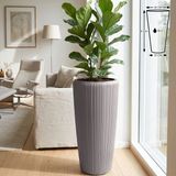 ToXA 46 Litre Kahve Lupus Saksı İç Hazneli Dekoratif Modern Plastik Saksı ve Vazo - 46 Lt.
