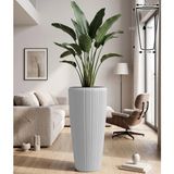 ToXA 70 Litre Beyaz Lupus Saksı İç Hazneli Dekoratif Modern Plastik Saksı ve Vazo - 70 Lt.