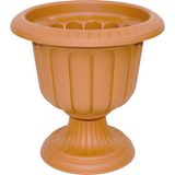 ToXA 9,8 Litre Kahverengi Nergis Saksı Ayaklı Mat Plastik Nergiz Kapıönü Balkon Bahçe Saksısı No1 Ø35x36cm