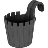 ToXA Akasya Tekli Kolay Askı 1,5 Litre Antrasit Gri Askılı Balkon Küpeşte Saksısı Plastik Çit Saksı 15CM - 1,5L