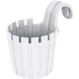 ToXA Akasya Tekli Kolay Askı 1,5 Litre Beyaz Askılı Balkon Küpeşte Saksısı Plastik Çit Saksı 15CM - 1,5L