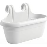 ToXA Hera Askılı Balkon Saksısı 6,5 Litre (39cm) Drenaj Izgaralı ve Denge Aparatlı - 1 Adet - Beyaz