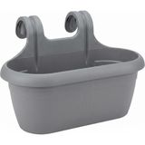 ToXA Hera Askılı Balkon Saksısı 6,5 Litre (39cm) Drenaj Izgaralı ve Denge Aparatlı - 1 Adet - Gri