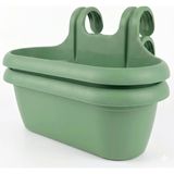 ToXA Hera Askılı Balkon Saksısı 6,5 Litre (39cm) Drenaj Izgaralı ve Denge Aparatlı - 2 Adet - Yeşil