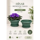 ToXA Menekşe Saksı 0.5 Litre Yeşil No1 Tabaklı Plastik Villa Menekşe Saksısı No 1 Ø14x8cm 0.5 Lt.