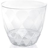 ToXA Orkide Saksısı Prizma Desenli Tabaklı Şeffaf Plastik Kristal Yakamoz Orkide Saksı - 0,65 Litre