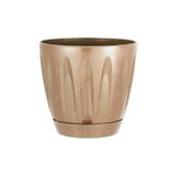 ToXA Papatya Saksı 6 Litre Gold Kahve Moka 22,5cm Parlak Plastik Geçme Tabaklı Çiçek Saksısı No4