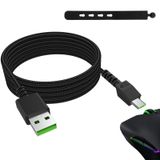 Toxaoii USB Örgülü Fare Şarj Kablosu Razer Naga Pro, DeathAdder V2 Pro, Basilisk, Viper Ultimate Kablosuz Oyun Faresi Şarj Kablosu, Siyah