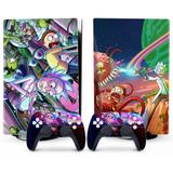 toxxos PS5 Cilt - Disk Sürümü Konsolu ve Denetleyici Aksesuarları Kapak Kaplamaları PS5 Denetleyici Cilt Hediye ps5 Konsol için Kaplamalar Tam Set Mor ve Yeşil Rick
