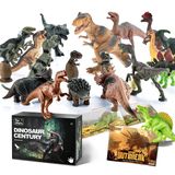 Toy Choi's Dinozor Oyuncakları - 20 Paket Dinozor Figürleri Playset Kitap Eğitici Oyuncaklar ile Gerçekçi Plastik Dinozor Bebek Dino Yumurta Doğum Günü Partisi Hediyesi Erkek Çocuk Kız