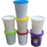 Toy Joy Play Dough Oyun Hamuru Seti 7'Li Renkli Kapaklı Plastik Kavanoz - Mor, Kırmızı, Yeşil, Sarı, Mavi