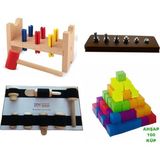 Toy Oyuncak Okul Öncesi Ahşap Oyuncak 4’Lü Set Özel Eğitim Rehabilitasyon Beceri Geliştirme Eğitim Materyalleri