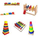 Toy Oyuncak Okul Öncesi Ahşap Oyuncak 6’lı Montessori Eğitici Kavram Seti Anaokulu Özel Eğitim Materyalleri