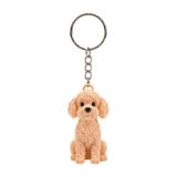 Toy Poodle Tasarımlı Sevimli Köpek Anahtarlık - Kıvırcık Kaniş Figürlü Nostaljik Çanta Süsü, Hayvanseverlere Hediye, Krem Mini Köpek Anahtarlık