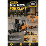 Toyaş 1:64 Mini R/C Uzaktan Kumandalı 2.4GHz Forklift Seti Römorklu Metal Oyuncak Forklift (Şarjlı)