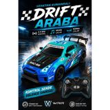 Toyaş 1:8 2.4 Ghz Uzaktan Kumandalı Drift Araba Müzikli Korna Sesli LED Farlı 500 Mah Şarjlı Rc Araba 47 cm - Mavi - Siyah