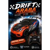 Toyaş 1:8 2.4 Ghz Uzaktan Kumandalı Drift Araba Müzikli Korna Sesli LED Farlı 500 Mah Şarjlı Rc Araba 47 cm - Turuncu - Mavi
