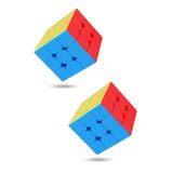 Toyaş 2 adet Speed Cupe Küp Zeka Küpü 3x3 Canlı Renkler Hız Küpü,Fidget Oyuncak Seyahat Zeka Oyunu