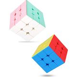 Toyaş 2 Adet Speed Cupe Rubik Küp Zeka Küpü 3x3 Hız Küpü,fidget Oyuncak Seyahat Zeka Oyunu Canlı ve Pastel Renk - Renkli