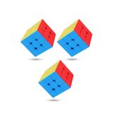 Toyaş 3 adet Speed Cupe Küp Zeka Küpü 3x3 Canlı Renkler Hız Küpü,Fidget Oyuncak Seyahat Zeka Oyunu