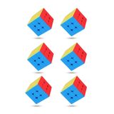 Toyaş 6 adet Speed Cupe Küp Zeka Küpü 3x3 Canlı Renkler Hız Küpü,Fidget Oyuncak Seyahat Zeka Oyunu