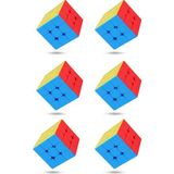 Toyaş 6 Adet Speed Cupe Rubik Küp Zeka Küpü 3x3 Canlı Renkler Hız Küpü,fidget Oyuncak Seyahat Zeka Oyunu - Renkli