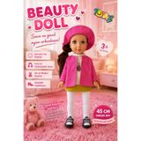Toyaş Beauty Doll 45 cm Gerçekçi Et Bebek Uzun Saçlı Hareketli Kollu ve Bacaklı Çıkartılabilir Kıyafetli Oyuncak Bebek
