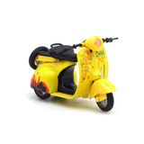Toyaş Çek Bırak 1:14 Die-Cast Clasic Metal Motosiklet Scooter Vintage Sarı Hediyelik Araçlar Oyuncak Motos