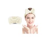 Toyaş Fiyonk Peluş Bandana Makyaj Spa Saç Bandı Krem