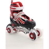 Toyaş Kırmızı Ayarlanabilir 2+2 Işıklı Metal Alıştırma Pateni Taşıma Çantalı - 34 - 37
