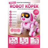 Toyaş Mavi Uzaktan Kumandalı Akıllı Robot Köpek | Dokunmatik, LED Gözlü, Şarkı Söyler ve Dans Eder - Pembe