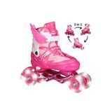 Toyaş Pembe Ayarlanabilir 2+2 Işıklı Metal Alıştırma Pateni