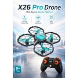 Toyaş X26 Pro Mini Drone 2.4 Ghz Uzaktan Kumandalı 360° Dönüş 2 Hız Modlu Pervane Korumalı Şarjlı Drone - Gri