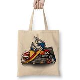 Toyaso Anime One Piece Luffy Hasır Şapka Monkey Bez Çanta Uzun Saplı Alışveriş Çantası Plaj Çantası - 34*40 cm - 001-Beyaz