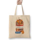 Toyaso Anti Depresan Kedi Beyaz Bez Çanta Uzun Saplı Alışveriş Çantası Plaj Çantası - 34*40 cm - 001-Beyaz