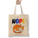 Toyaso Cat Lovers Gifts For Cat Kedi Beyaz Bez Çanta Uzun Saplı Alışveriş Çantası Plaj Çantası - 34*40 cm - 001-Beyaz