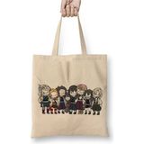 Toyaso Demon Slayer Iblis Keser Karakterler 01 Beyaz Bez Çanta Uzun Saplı Alışveriş Çantası Plaj Çantası - 34*40 cm - 001-Beyaz